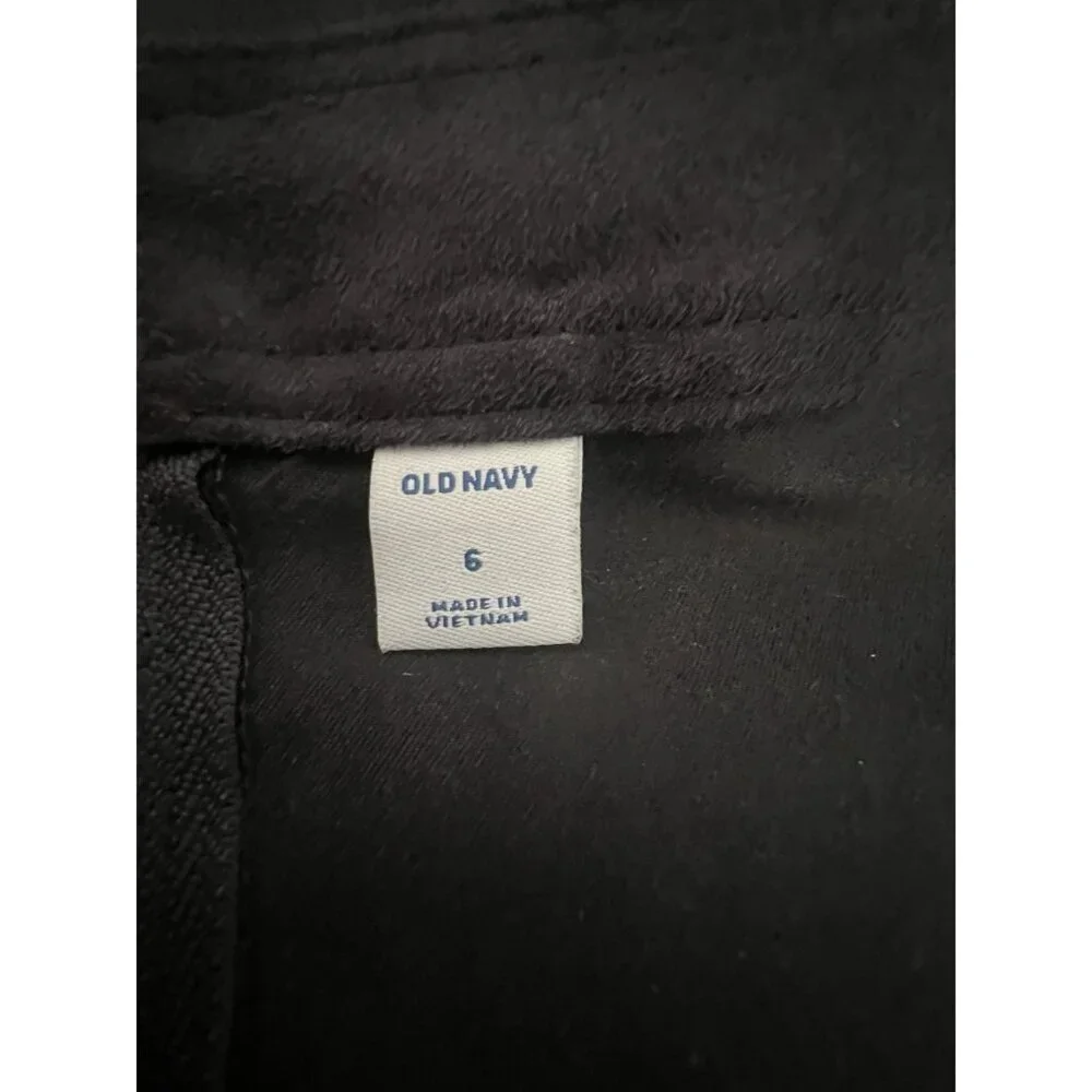 Old Navy Black Suede Utility Front Pocket Zipper Mini Skirt - Size 6 - Picture 5 of 9
